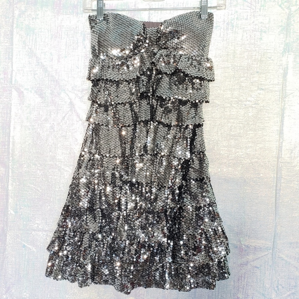 Rachael & Chloe Sequin Strapless Formal Dress